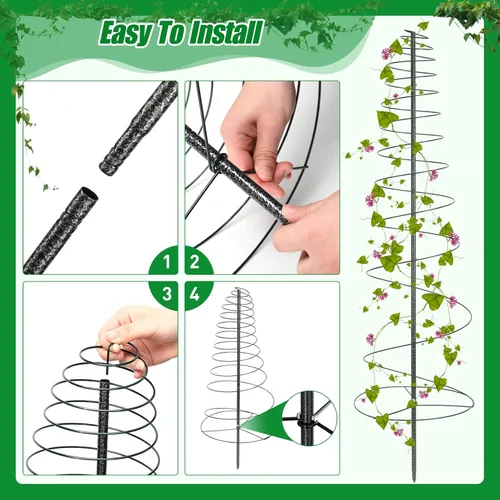 Miniatura 5 de Enrejado para plantas trepadoras al aire libre, 73 pulgadas de alto, enrejado de metal para jardín, para verduras, flores, plantas, soporte de vid