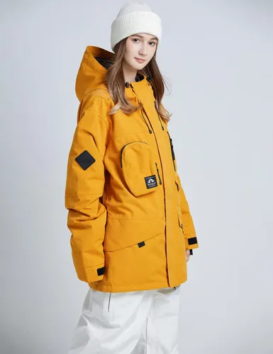 Miniatura 2 de Chaqueta de esquí para mujer, impermeable, chaqueta de nieve para invierno, resistente al viento, chaqueta de snowboard con capucha