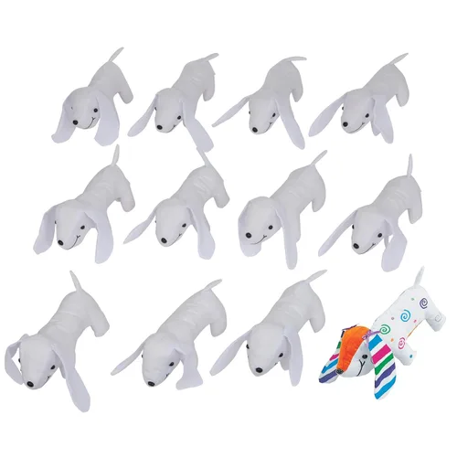 Colorations Juego de 12 cachorros de peluche para decorar tu propia tela, artes y manualidades, autógrafo, firmas, suave, 4-1/4 pulgadas de alto x