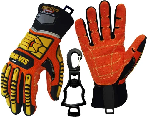 Miniatura 9 de Seibertron Guantes de aceite y gas de rescate de seguridad resistentes a los cortes, resistentes a los cortes, mecánicos antiimpactos, serie