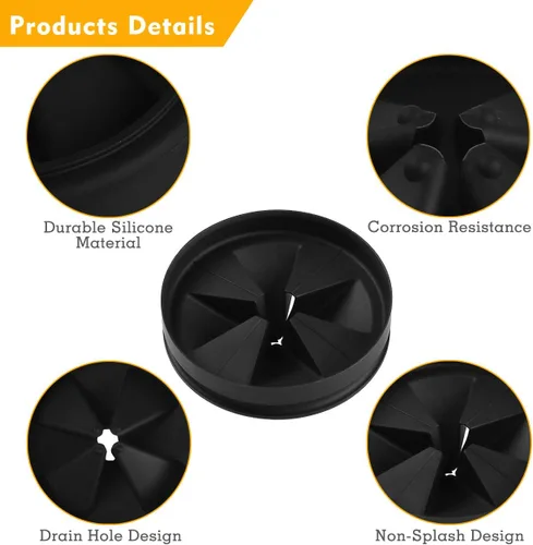 Miniatura 2 de Baffle QCB-AM, repuesto para serie Evolution, protectores contra salpicaduras para eliminación de basura, cuello completo, tapones de drenaje, Negro
