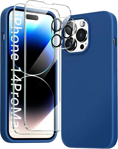 Miniatura 22 de Funda 5 en 1 para iPhone 12 Pro con protector de pantalla y protector de lente de cámara, funda de silicona líquida para iPhone 12 Pro (verde alpino)