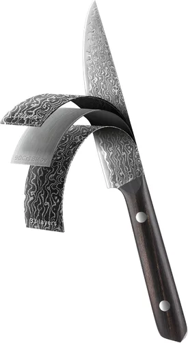 Cuchillo de pelar de acero Damasco de 4.7 pulgadas, cuchillo de pelar de cocina forjado de 67 capas con mango de madera maciza natural, cuchillos