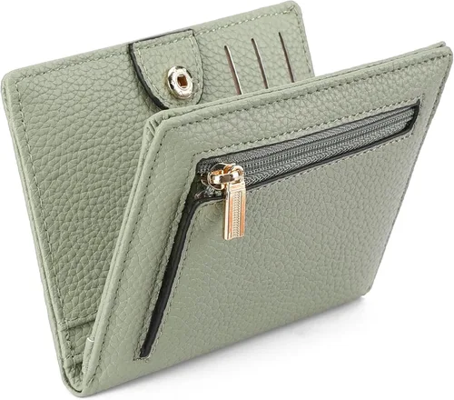 Miniatura 12 de GAEKEAO Billetera delgada para mujer, tarjetero con bloqueo RFID, billetera plegable con bolsillo para monedas con cremallera, ventana