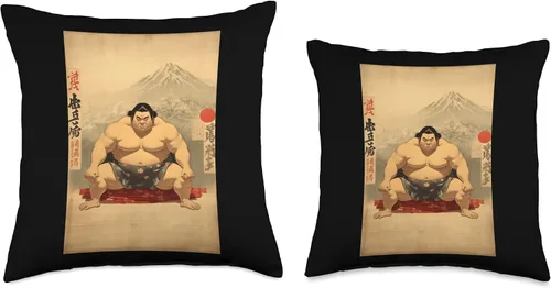 Miniatura 3 de Sumo Wrestler I Love Japanese Sumo Vintage Art Throw Pillow