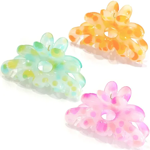 GQLV Pinzas para el cabello – 3 accesorios de peinado lindos para mujeres y niñas, garras medianas antideslizantes para cabello fino, fuerte