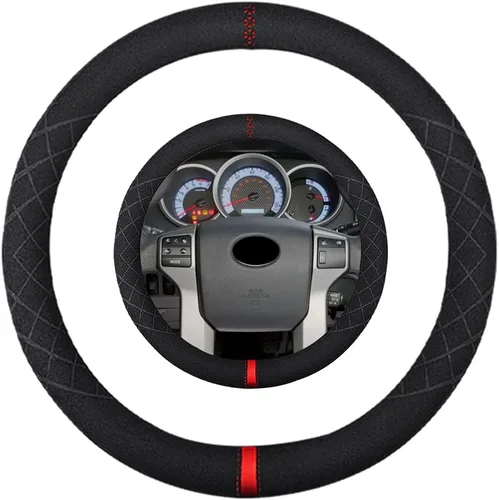 Miniatura 35 de Funda de volante de ante K LAKEY, compatible con Dodge Avenger Grand Caravan Challenger Charger, cubierta de volante deportiva antideslizante