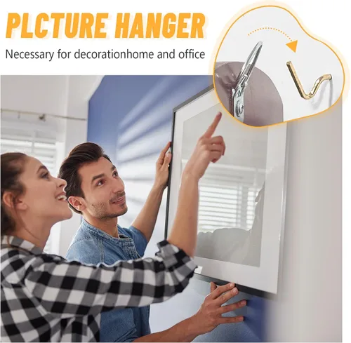 Miniatura 3 de FURHUA Paquete de 20 ganchos súper resistentes para cuadros y oficina, ganchos para pared para colgar imágenes, ganchos de pared, perchas