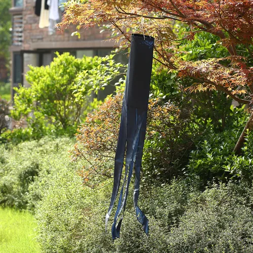 Miniatura 5 de Black Flag WindSock - Paquete de 2 calcetines de viento a rayas para patio y bandera de jardín, 60 pulgadas