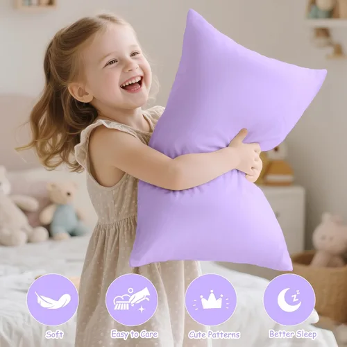 Miniatura 68 de UOMNY - Juego de 2 fundas de almohada para niños, 100 % algodón, funda de almohada, para almohadas de 5.1 x 7.1 pulgadas Búho