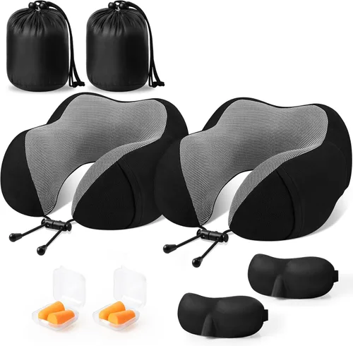Miniatura 11 de CloudBliss Almohada de viaje de espuma viscoelástica de alta calidad, almohada cervical cómoda y de apoyo, almohadas cervicales para viajar