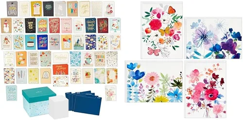 Miniatura 8 de Hallmark Juego de tarjetas de felicitación en blanco surtidas para todas las ocasiones con organizador de tarjetas y surtido de tarjetas