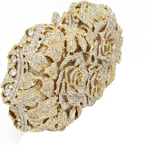 Miniatura 3 de Boutique De FGG Bolsas de noche de cristal de flores deslumbrantes para mujer formal boda fiesta cóctel bolso de mano