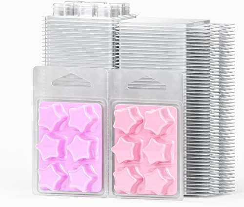 Miniatura 8 de NATIKON Contenedores de cera derretida, paquete de 100, 6 cavidades, plástico transparente, forma cuadrada, para velas de cera derretida, 4.5 x 3 x