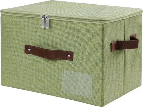 Miniatura 42 de Lucky Monet 1 contenedor de almacenamiento con tapas de cremallera de 10 x 8 x 7 pulgadas, cajas de almacenamiento plegables de tela con tapa