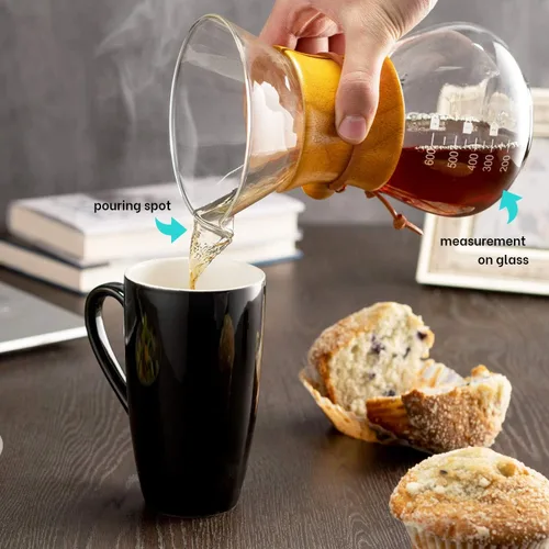 Miniatura 5 de Juego de cafetera vertida, el kit incluye hervidor de cuello de cisne de 40 onzas con termómetro, molinillo de café y cafetera de goteo de café