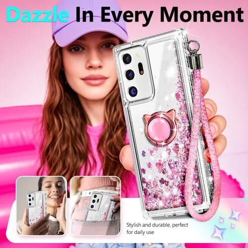 Miniatura 142 de NGB - Funda de teléfono diseñada para Samsung Galaxy S9+ Plus, morado/azul, con purpurina líquida para mujeres y niñas, con protector de pantalla
