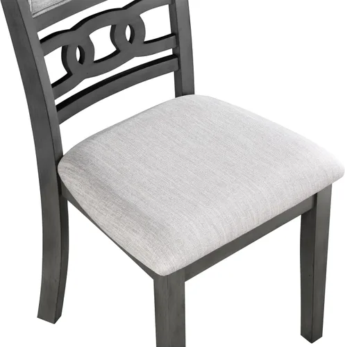 Miniatura 8 de New Classic Furniture Gia - Silla de comedor (juego de cuatro), asiento y respaldo tapizados en tela gris claro, color gris