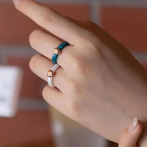 Miniatura 20 de Zollen Anillos de silicona para mujer, 1/3 paquetes de alianzas de boda de silicona, forma de flor, anillos de goma, colección de flores para mujer