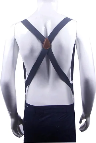Miniatura 4 de HNYIODA Tirantes para hombre, ganchos laterales resistentes, ajustables, elásticos, tirantes de trabajo, grandes y altos