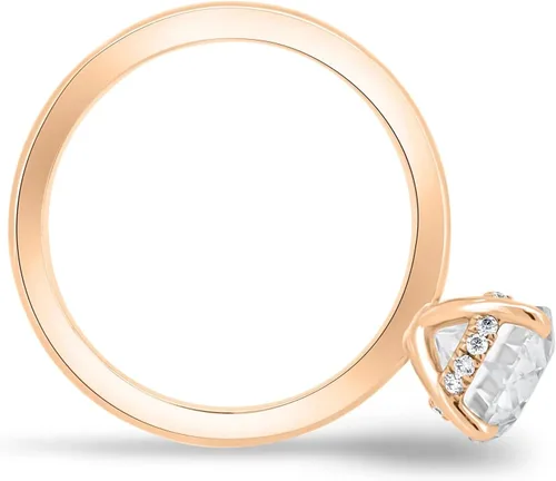 Miniatura 4 de Anillos de compromiso de moissanita de oro macizo de plata 925 de 10 quilates y 14 quilates y 18 quilates para mujer Juego de anillos de boda