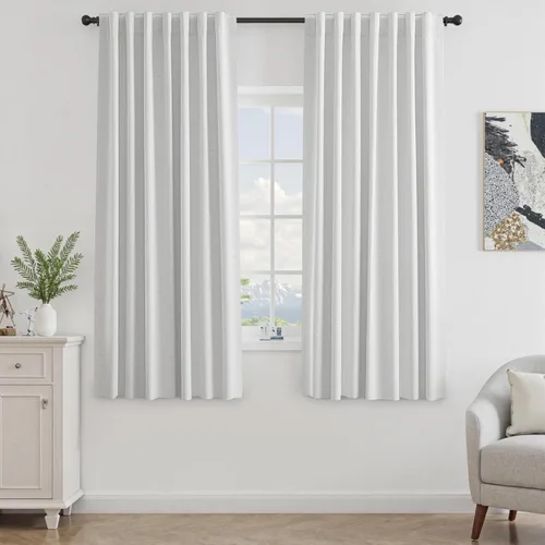 Miniatura 46 de UHITECH Cortinas opacas de 35 pulgadas de largo para sala de estar, 2 paneles, cortina opaca corta para cocina para ventanas pequeñas, cortinas