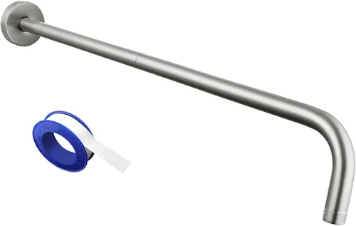 Miniatura 16 de Brazo de ducha Voolan con brida y cinta de teflón, brazo de extensión de cabezal de ducha para baño con ducha fija, acero inoxidable sólido, montado