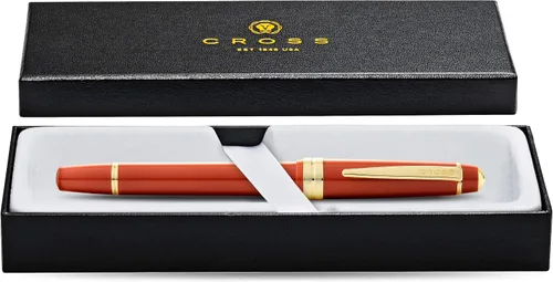 Miniatura 3 de Cross Bailey Light Bolígrafo Roller Recargable Presentado en una Caja de Regalo Cotidiana - Punta Media, Tinta Negra, Ámbar Pulido