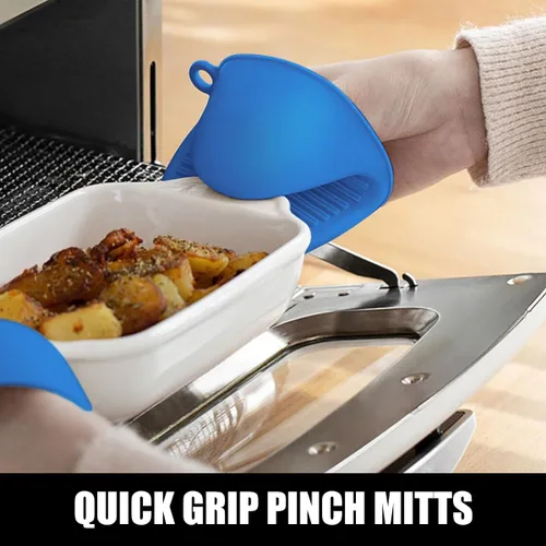 Miniatura 8 de Rorecay Juego de 6 manoplas para horno y soportes para ollas para cocina, guantes de horno de silicona extra largos y antideslizantes resistentes al