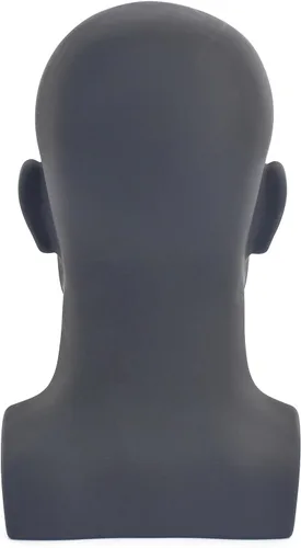 Miniatura 4 de Cabeza de maniquí de PVC negro para maniquí masculino soporte modelo pantalla sombrero bufanda pelucas pelo gafas sombrero belleza estilo Negro mate