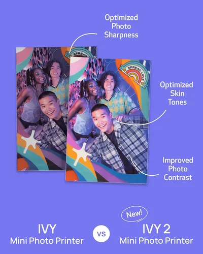 Miniatura 6 de Canon IVY 2 - Mini impresora de fotos, imprime desde dispositivos iOS y Android compatibles, impresiones con respaldo adhesivo, rosa suave + paquete