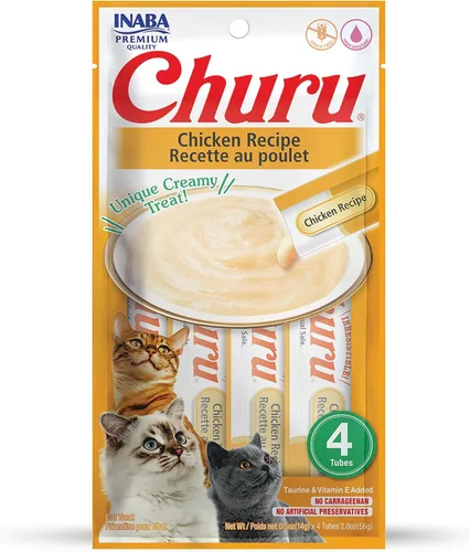 Miniatura 24 de INABA Churu - Golosinas naturales para gatos, puré para lamer (receta de pollo con cangrejo, 4 tubos)