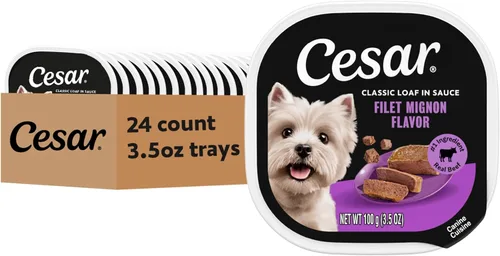 Miniatura 15 de Cesar - Comida húmeda clásica para perros en salsa con receta de cordero, bandejas fáciles de pelar de 3.5 onzas, 24