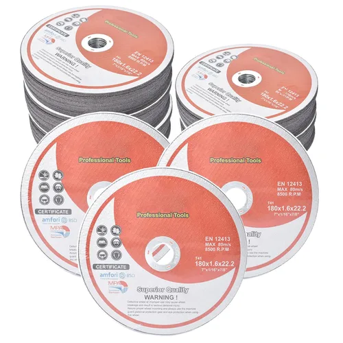 Paquete de 100 ruedas de corte de 7 pulgadas para discos de corte de metal y acero inoxidable para amoladoras angulares de 7 x 1/16 x 7/8 pulgadas