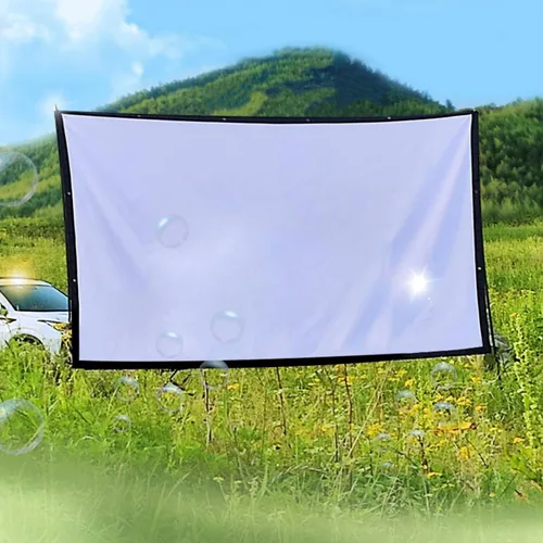 Miniatura 6 de Pantalla de proyector de 72 a 200 pulgadas, pantalla de proyector de película portátil plegable, compatible con proyección de doble cara, pantalla