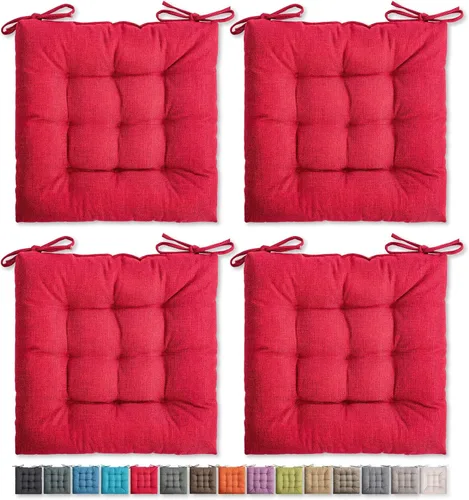 Miniatura 9 de SQUARE MOON Paquete de 4 cojines para silla, cojines de asiento, almohadillas para silla, tapete para silla de interior y exterior, sillas de Beige
