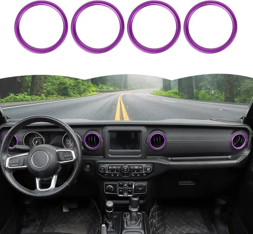 Miniatura 10 de Hoolcar – Anillo para ventilación de aire acondicionado interior, accesorios compatibles con Jeep Wrangler JL JLU y Gladiator JT 2018-2023, aleación