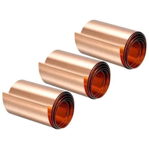 Miniatura 32 de Uxcell Hoja de rollo de hoja de cobre, 3 piezas 0.000x3.937x39.370 in rollo de hoja de cobre puro para manualidades, reparaciones eléctricas, puesta