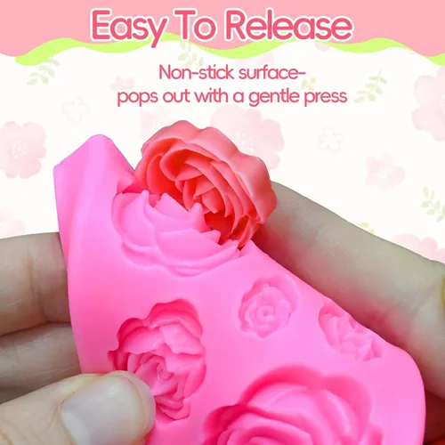 Miniatura 5 de 5 moldes de silicona para números de letras, molde de silicona de hojas de rosa, molde de números del alfabeto para fondant de chocolate, dulces