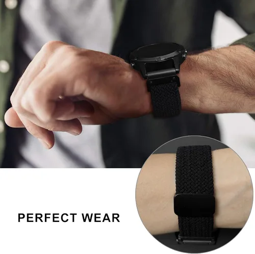 Miniatura 7 de Abanen Correa de reloj elástica de ajuste rápido de 0.866 pulgadas con hebilla magnética para Garmin Fenix 8 de 1.772 pulgadas / Fenix 7 / Fenix 6