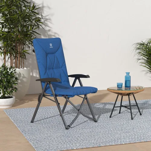 Miniatura 2 de EVER ADVANCED Silla de camping plegable acolchada de 4 posiciones, reclinable ajustable con respaldo alto, portátil para adultos, capacidad