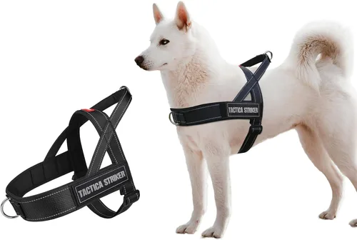Miniatura 9 de Arnés para perro, chaleco ajustable mejorado a prueba de escapes, para caminar al aire libre, chaqueta suave y transpirable con tiras reflectantes