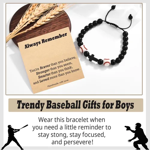 Miniatura 3 de Regalos de Baloncesto Fútbol Béisbol Fútbol Americano para Chicos Adolescentes, Pulseras para Chicos Ideas de Regalos para Cumpleaños/San
