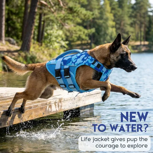 Miniatura 4 de ASENKU Chaleco salvavidas para perros, chaleco de natación para perros de alta flotación con asas de rescate para perros pequeños, medianos