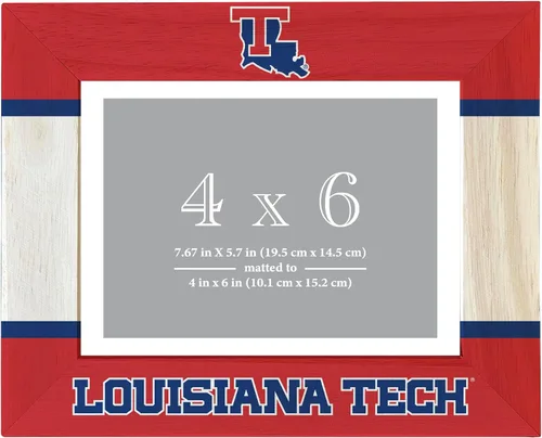 Miniatura 5 de Louisiana Tech Bulldogs - Marco de fotos de madera grabado con diseño mate de 4 x 6 pulgadas, producto universitario con licencia