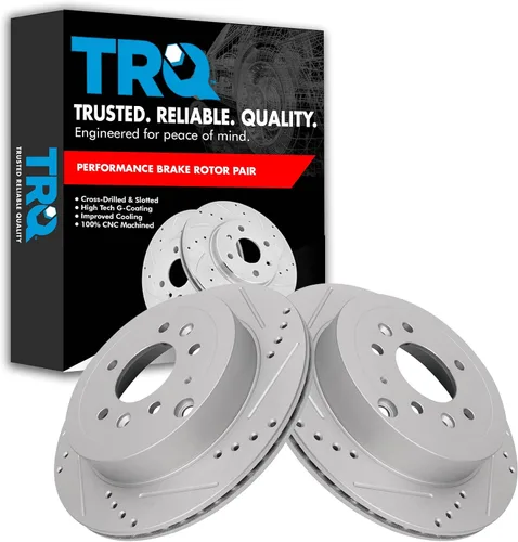 Miniatura 220 de TRQ Juego de rotores de freno de rendimiento trasero con revestimiento G premium compatible con Mazda 6 2014-2021