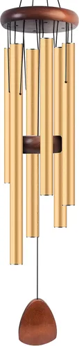 Miniatura 29 de Bursvik Campanilla de viento de 28 pulgadas, campanillas de viento decorativas en metal para exteriores, conmemorativas, regalo de recuerdo, Negro