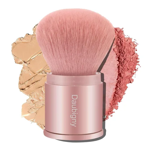Miniatura 8 de Daubigny - Brocha de maquillaje retráctil Kabuki, brochas de base de viaje para base de maquillaje para rubor bronceador y polvo.. Negro