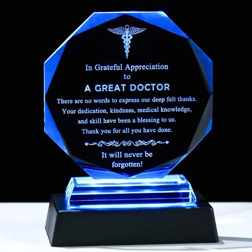 Miniatura 8 de Regalos de médico Movdyka para hombres y mujeres Placa conmemorativa de cristal Los mejores regalos del médico de todos los tiempos Regalo único