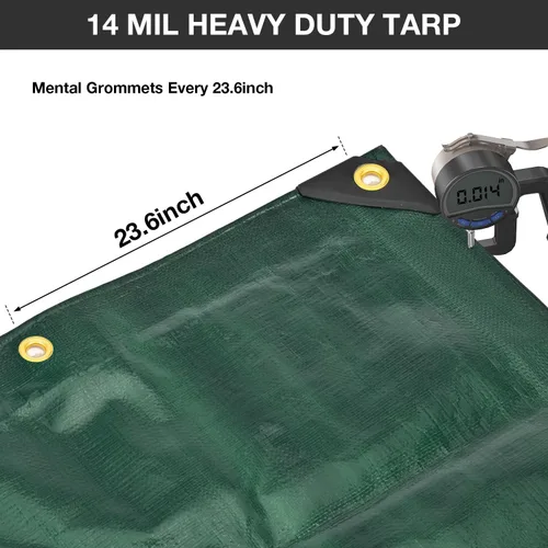 Miniatura 3 de Pattiumo Lona impermeable de 8 x 10 pies y 14 mil de lona resistente multiusos, cubierta protectora impermeable, resistente a los rayos UV, todo